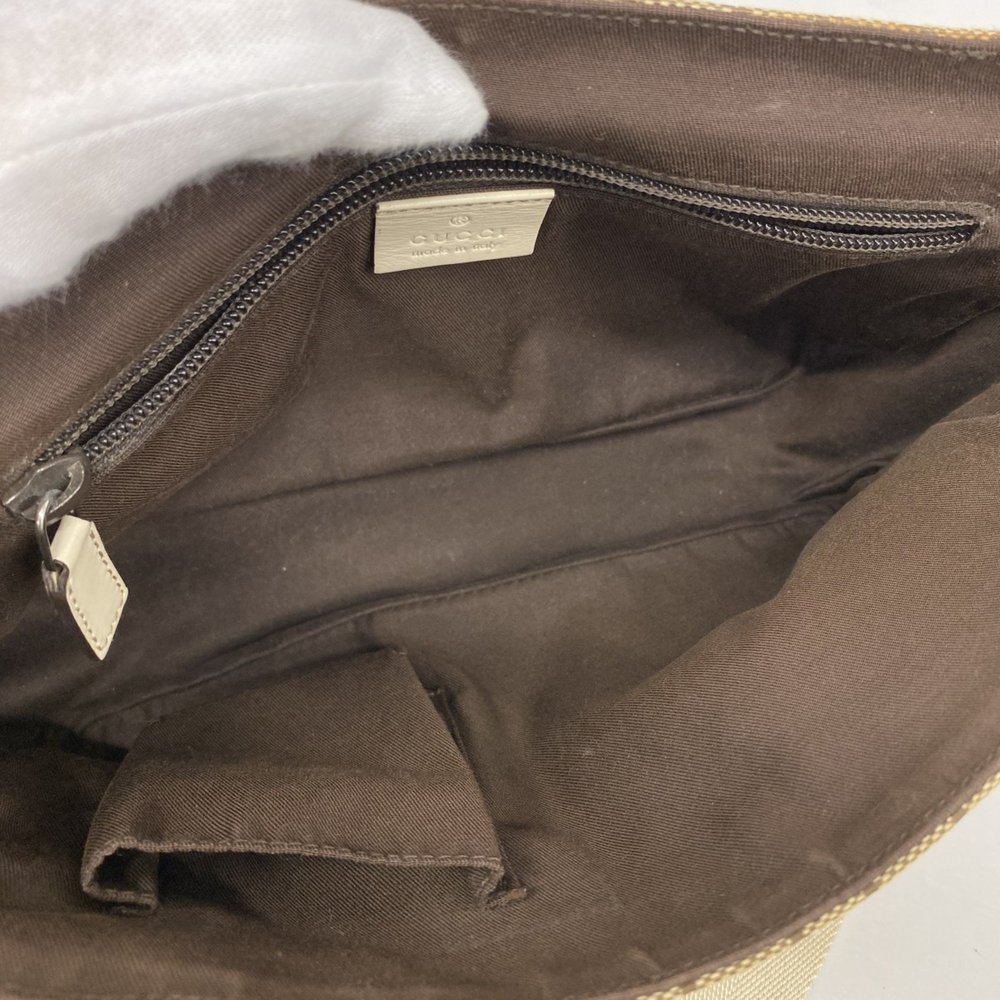 Gucci GG Canvas Shoulder Bag 145858 Brown White Men's - Picture 4 of 14